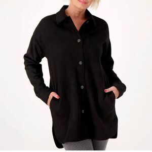 Attitudes by Renee Faux Suede Shirt